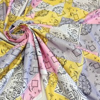 Курточная ткань Дюспо с узором пейсли в стиле пэчворк