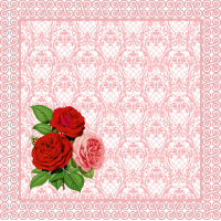 Комплект салфеток к скатерти - Букет из роз