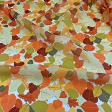 Органза матовая Виола с принтом осенняя листва
