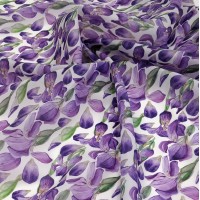 Органза матовая Виола с принтом цветочные Ирисы