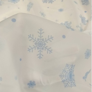 Органза матовая Виола с принтом Снежинки