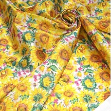 Атлас с блеском Кристалл с солнечными подсолнухами