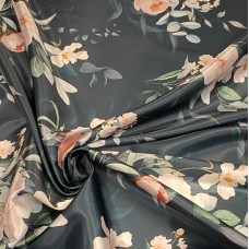 Атлас с блеском Кристалл красивым принтом розы