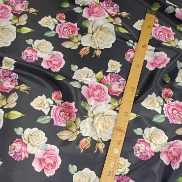 Атлас с блеском Кристалл с красивыми розами