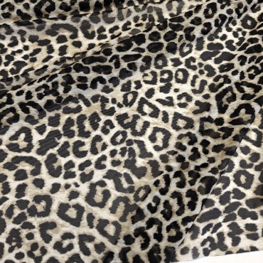 Сетка стрейч бельевая гимнастическая с принтом леопарда