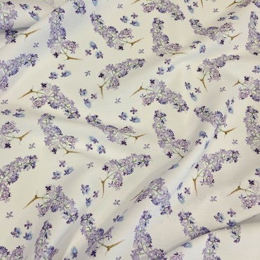 Поплин плательный с красивым рисунком сирени