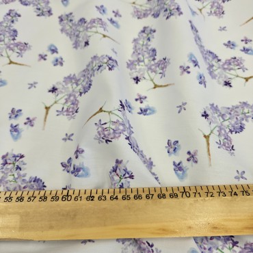 Поплин плательный с красивым рисунком сирени