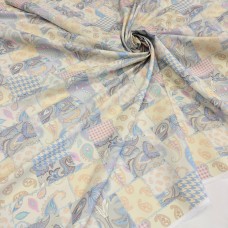 Поплин плательный с принтом в стиле пэчворк Поплин плательный с принтом в стиле пэчворк