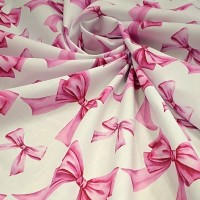 Поплин плательный с акварельными бантиками